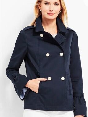 Talbots Cotton Peacoat with Bell Sleeves